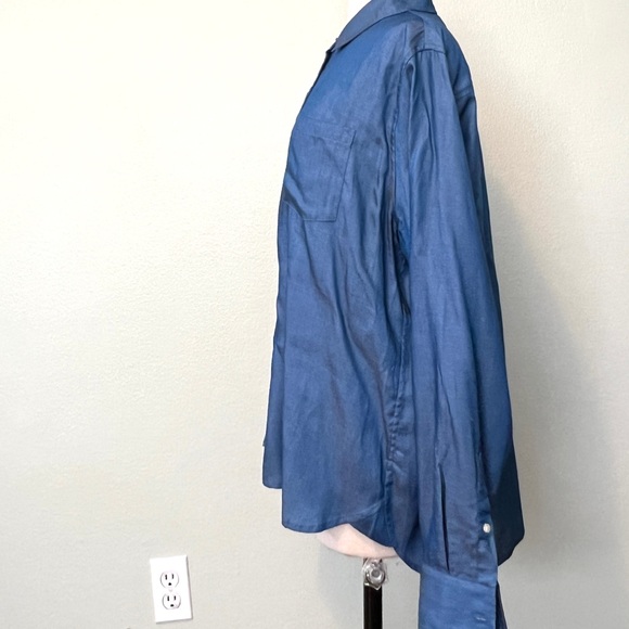 Tradlands Chambray Button Down Long Sleeve in Large NWOT Tencel - Picture 5 of 9